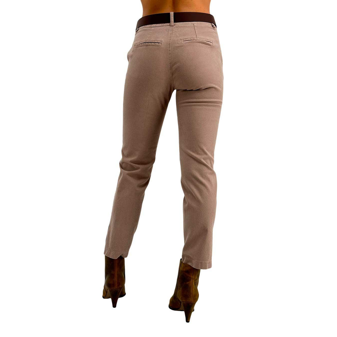 Motel Pantaloni Donna, Modello Cargo, Cotone Elasticizzato, Beige