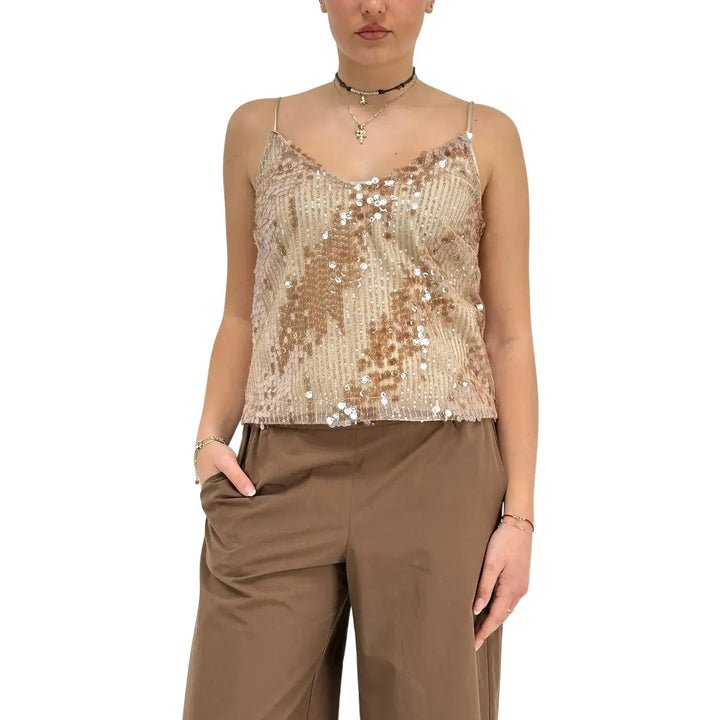 Ottod'Ame, Top, Donna, Tessuto Misto Cipria