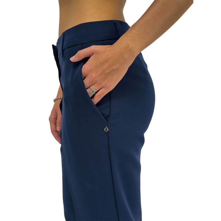 Ottod'Ame, Pantaloni, Donna, Giada, Misto Poliestere, Blu
