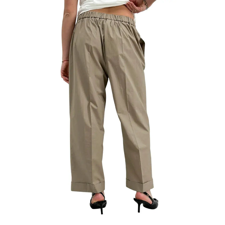 Meimeij, Pantaloni, Donna, Largo, Cotone, Beige