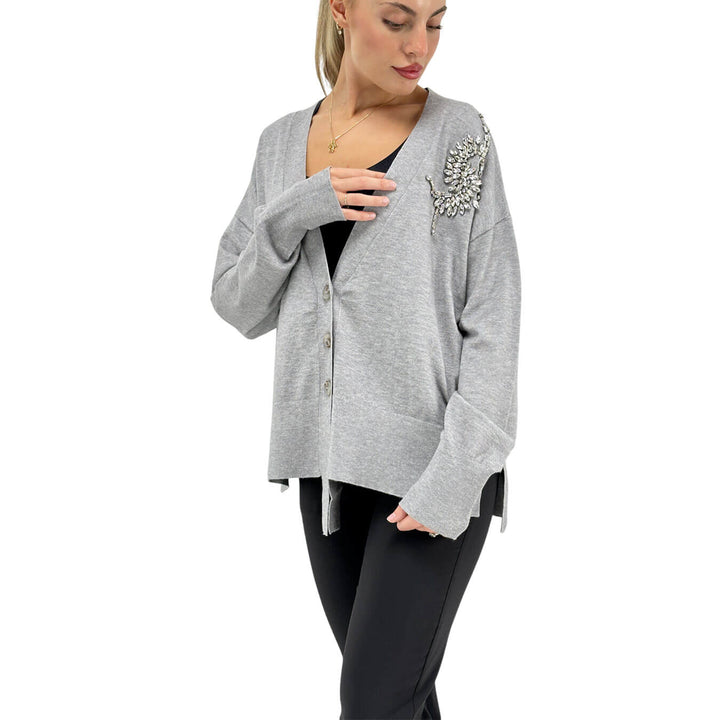 Relish, Cardigan, Donna, Venetico, Viscosa, Grigio