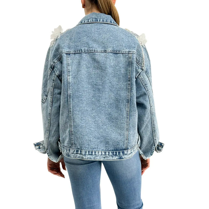 Bassini, Giubbotto Jeans, Donna, Cotone, Blu