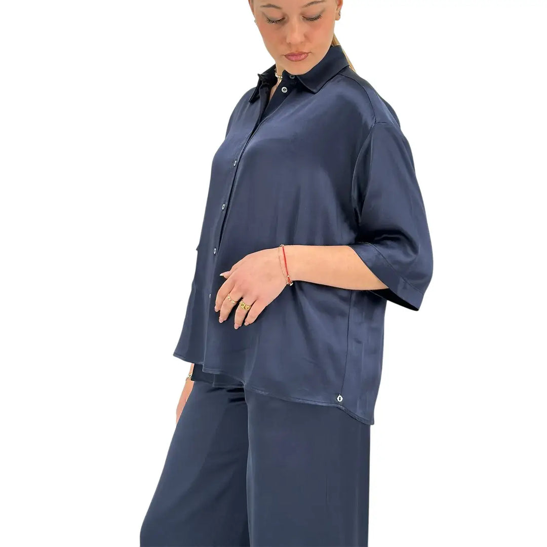 Ottod'Ame, Camicia, Donna, Maniche Corte, Blu Night
