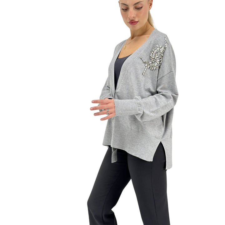 Relish, Cardigan, Donna, Venetico, Viscosa, Grigio