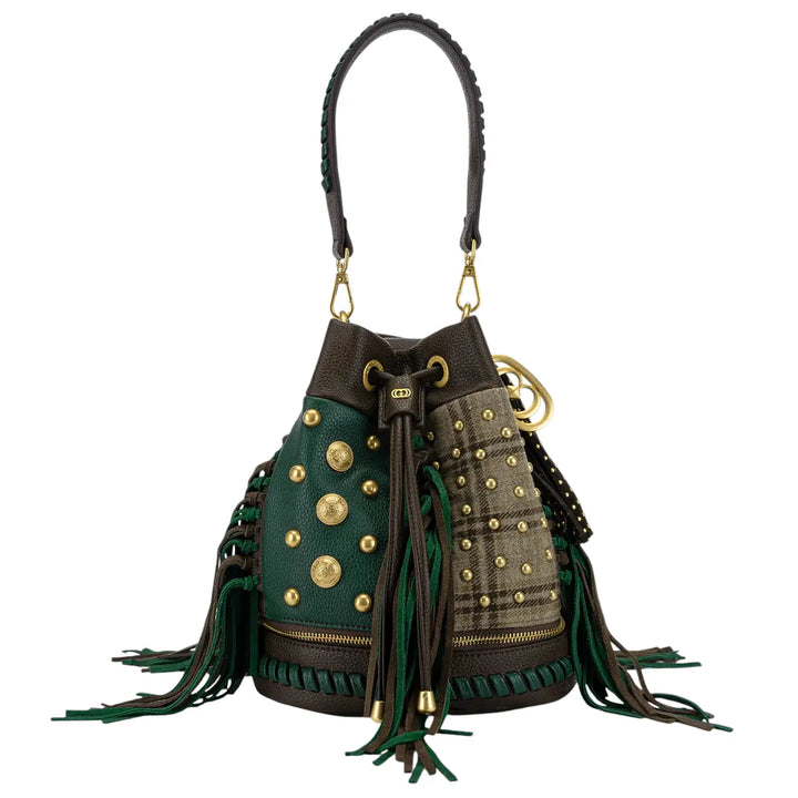 La Carrie, Secchiello, Donna, Ecopelle e Tartan, Multicolore