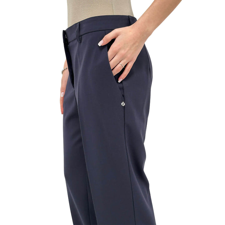 Ottod'Ame Lea Pantaloni Donna, Modello Classico, Tessuto Misto, Blu