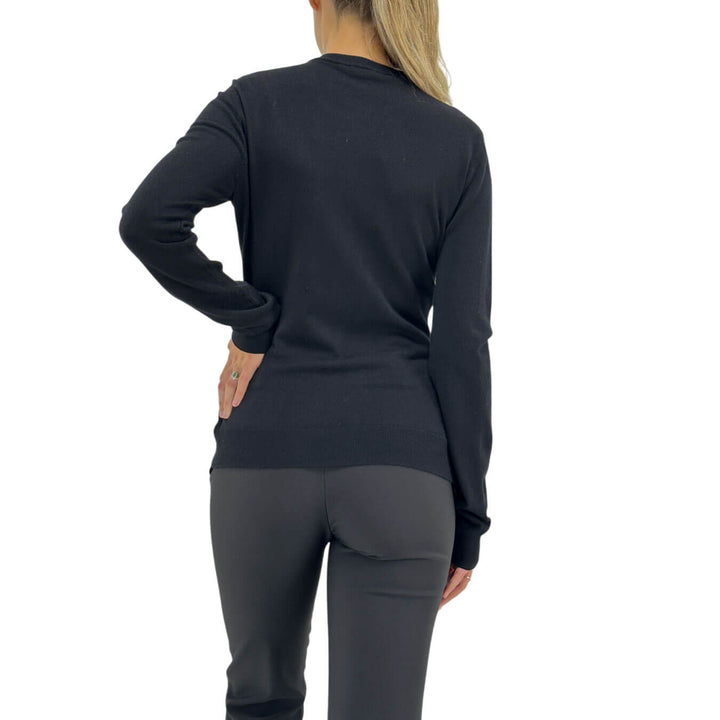 Relish, Maglia, Isotta, Girocollo, Viscosa, Collana, Nero