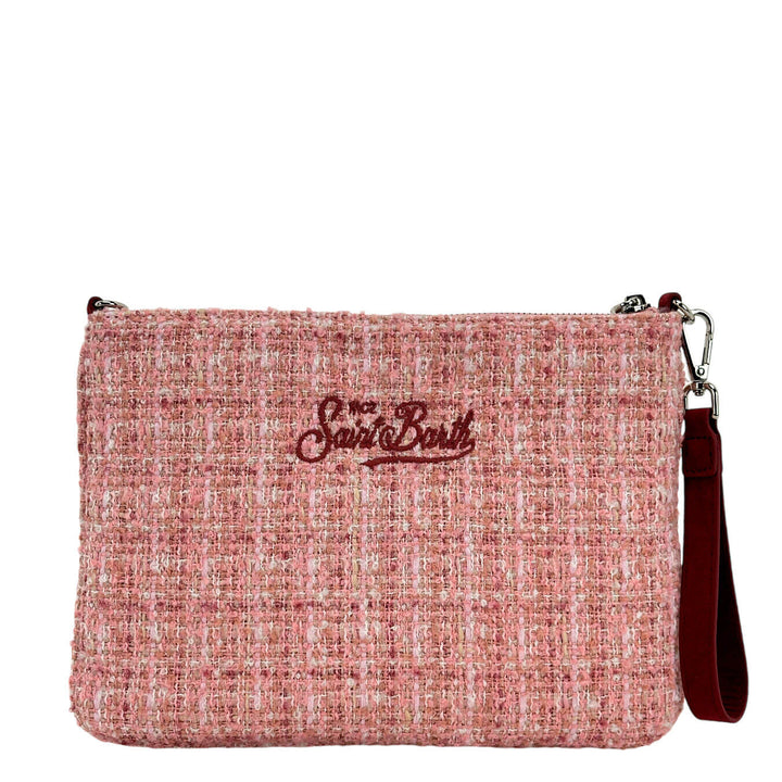 Mc2 Saint Barth Borsa Donna, Pouch a Tracolla Parisienne, Tweed, Rosa