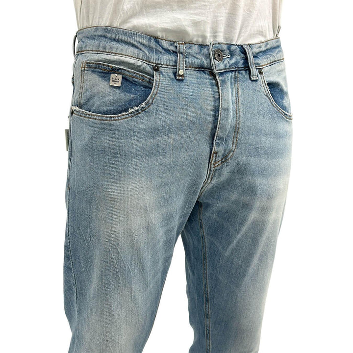 BL.11 Block Eleven Pantaloni Uomo, Jeans, Denim, Chino, Cotone, Azzurro