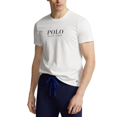 Ralph Lauren Maglia T-Shirt Uomo, Girocollo, Maxi Logo, Cotone, Bianco, bassiniboutique.it