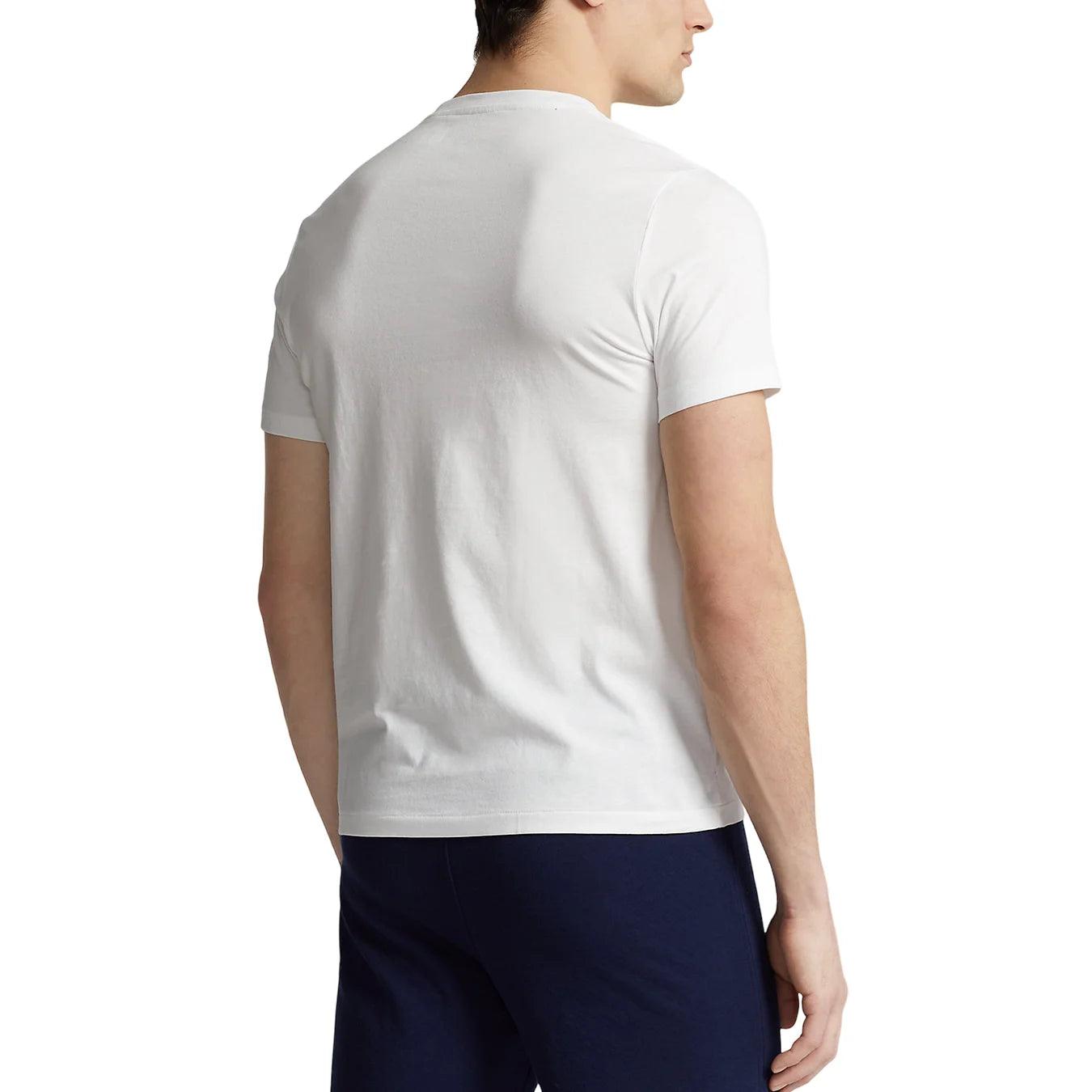 Ralph Lauren Maglia T-Shirt Uomo, Girocollo, Maxi Logo, Cotone, Bianco, bassiniboutique.it