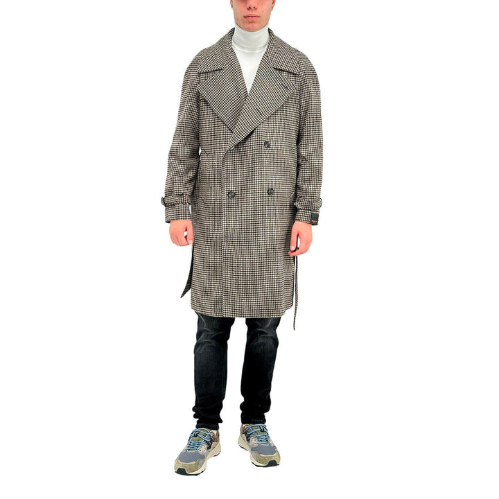 MarKup Cappotto Uomo, Doppiopetto, Pied de Poule, Marrone