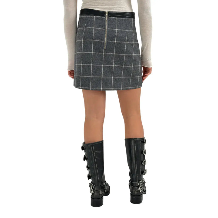 Koralline, Gonna, Donna, Quadri, Misto Lana, Grigio