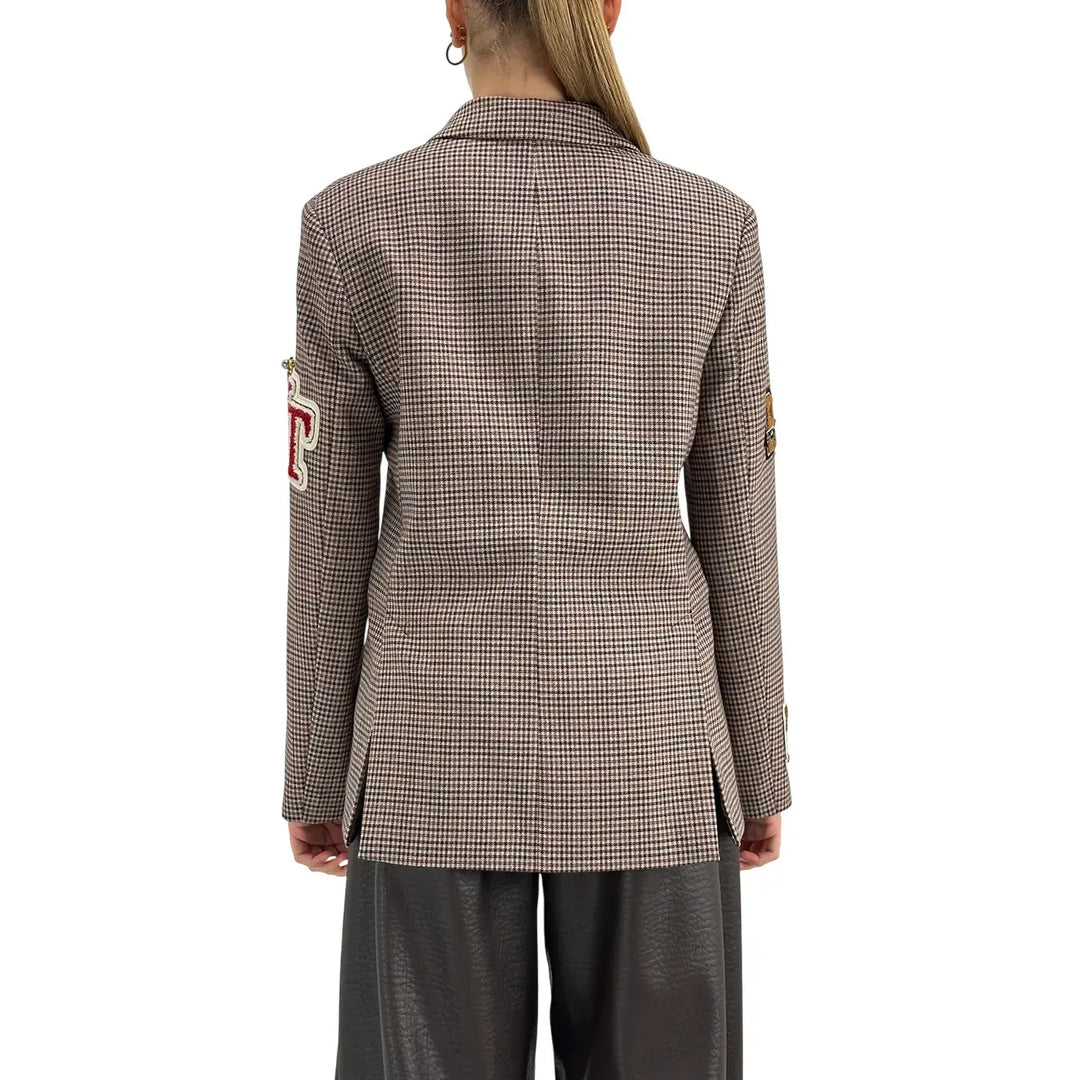 Tensione In, Giacca, Donna, Pied de Poule, Marrone