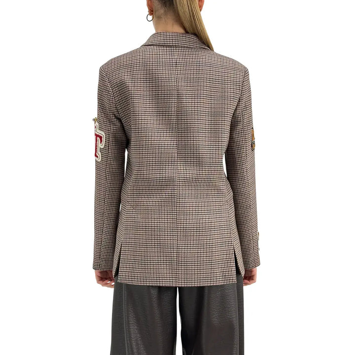 Tensione In, Giacca, Donna, Pied de Poule, Marrone