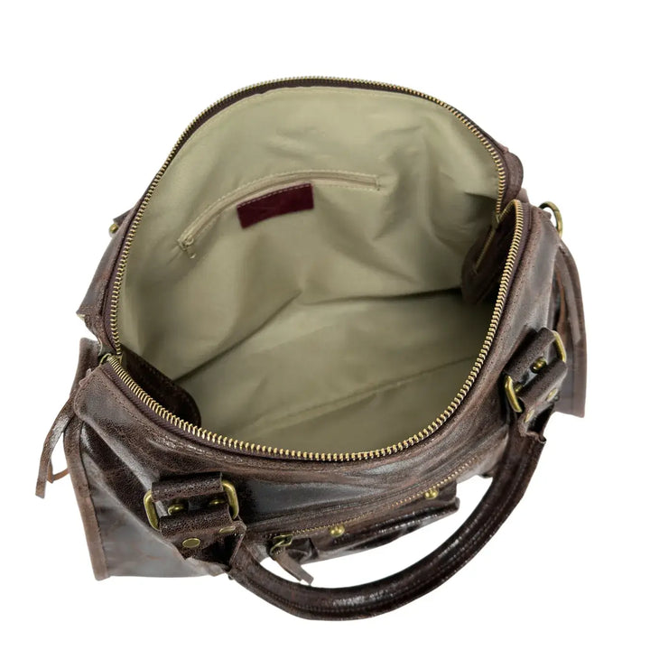 Bassini, City Bag, Grande, Vera Pelle, Marrone