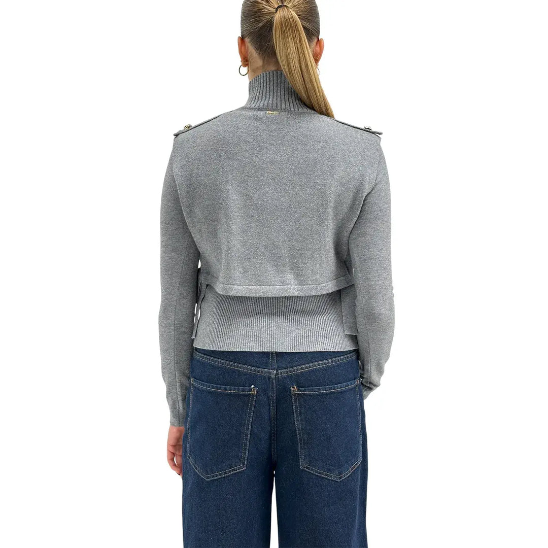 Koralline, Maglia Collo Alto, Donna, Tessuto Misto, Grigio