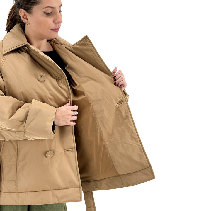 Oof Wear, Cappotto, Donna, Nylon, Beige