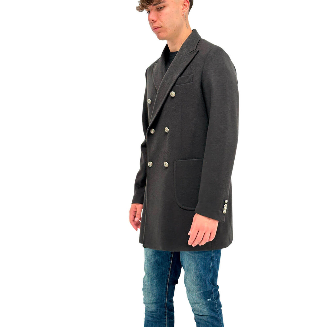 Imperial Cappotto Uomo, Doppiopetto, Collo Classico, Tessuto Misto, Nero