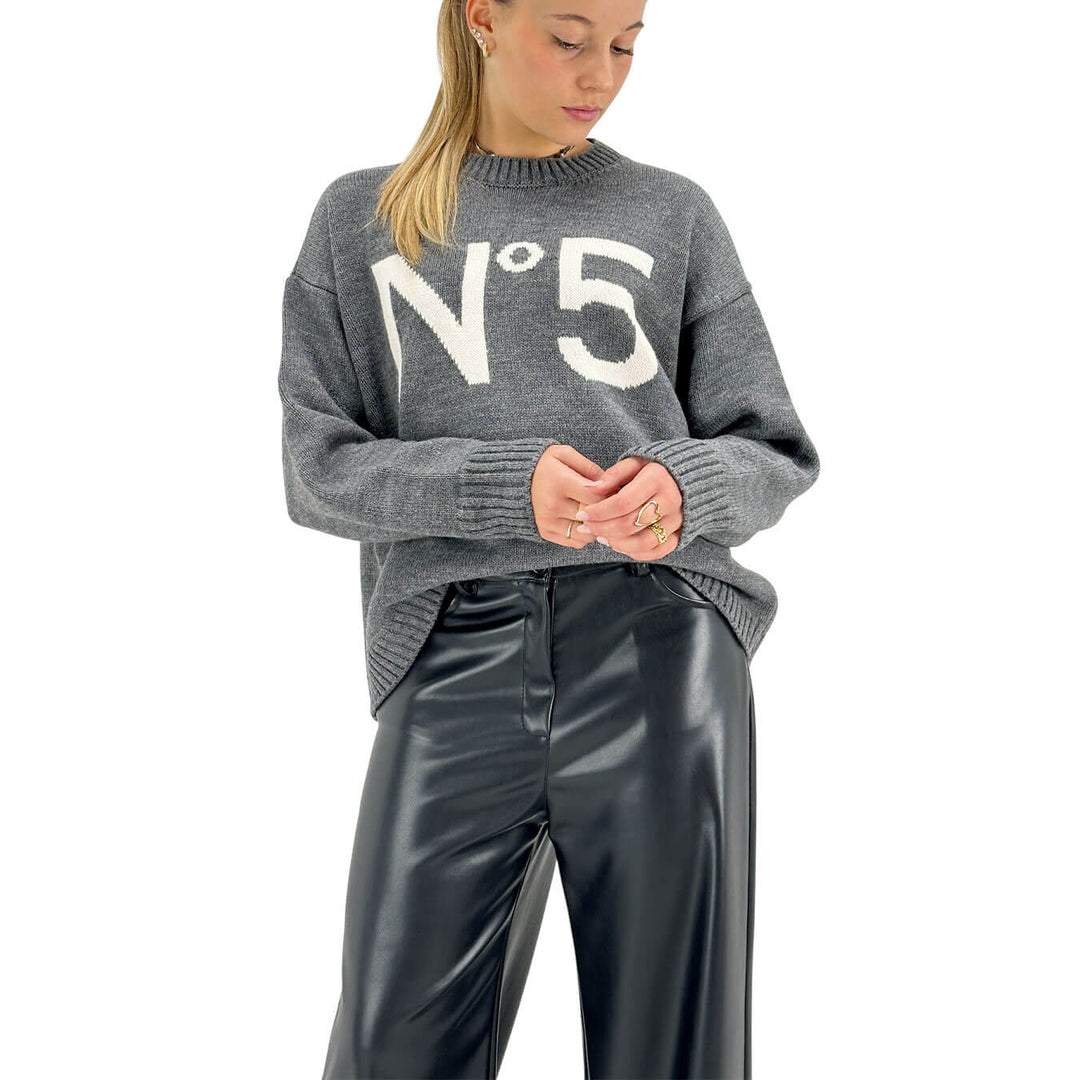 Tensione In, Maglia, Donna, Tessuto Misto, Grigio
