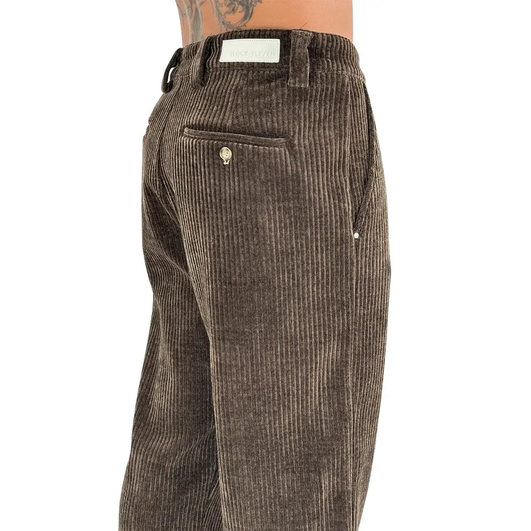 BL.11 Block Eleven, Pantaloni, Uomo, Velluto, Marrone