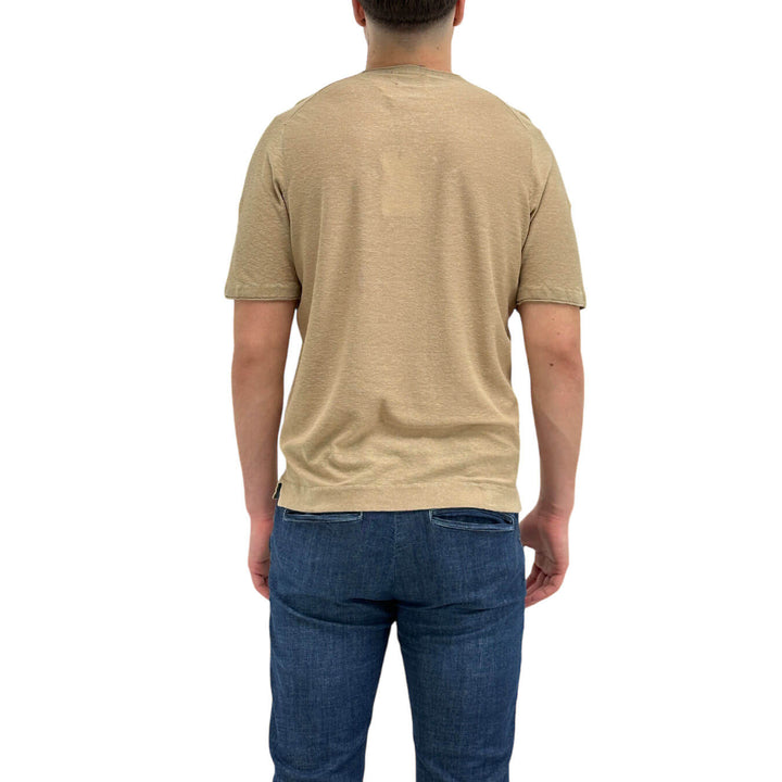 MarKup Maglia Uomo, Modello Basic, Lino e Cotone, Beige