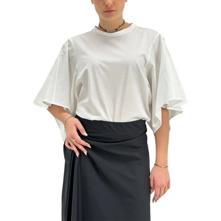 Meimeij, T-Shirt, Donna, Girocollo, Bianco