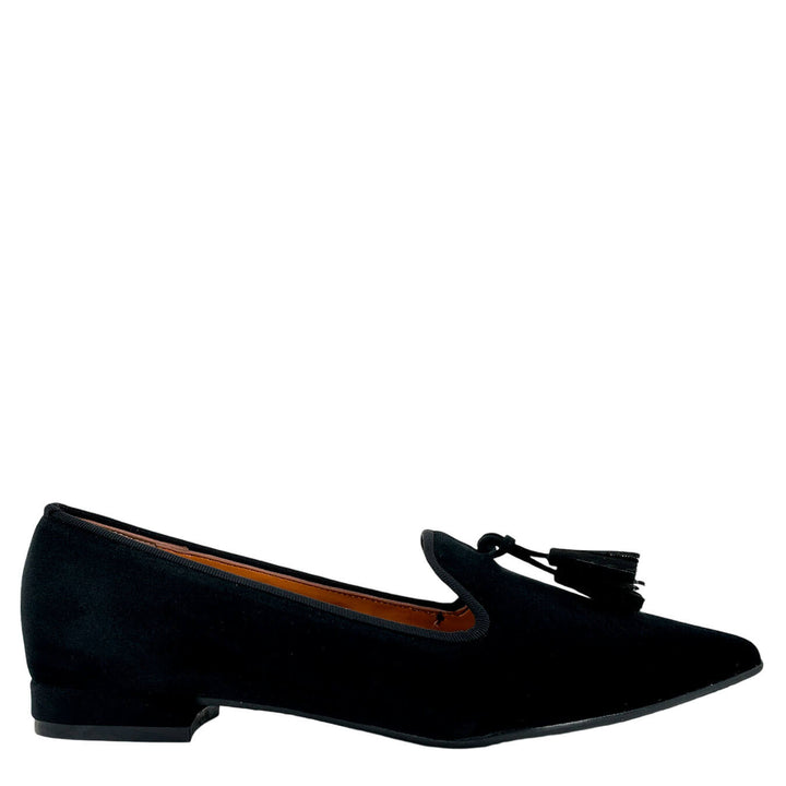 Divine Follie Scarpe Donna, Mocassino, Nappine Frontale, Nero