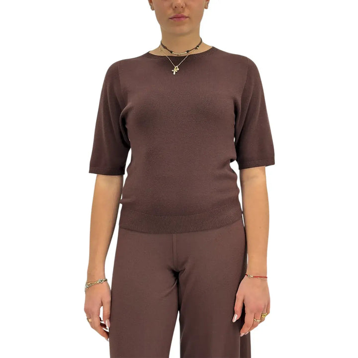 Kontatto, Maglia, Donna, Girocollo, Marrone