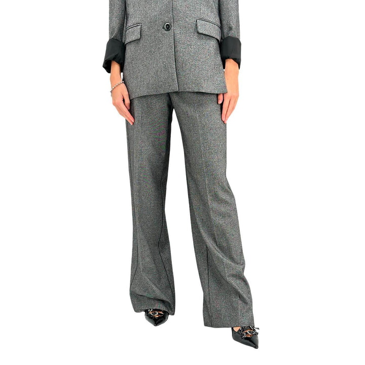 Imperial Women's Trousers, Flared, Mixed Fabric, Grey