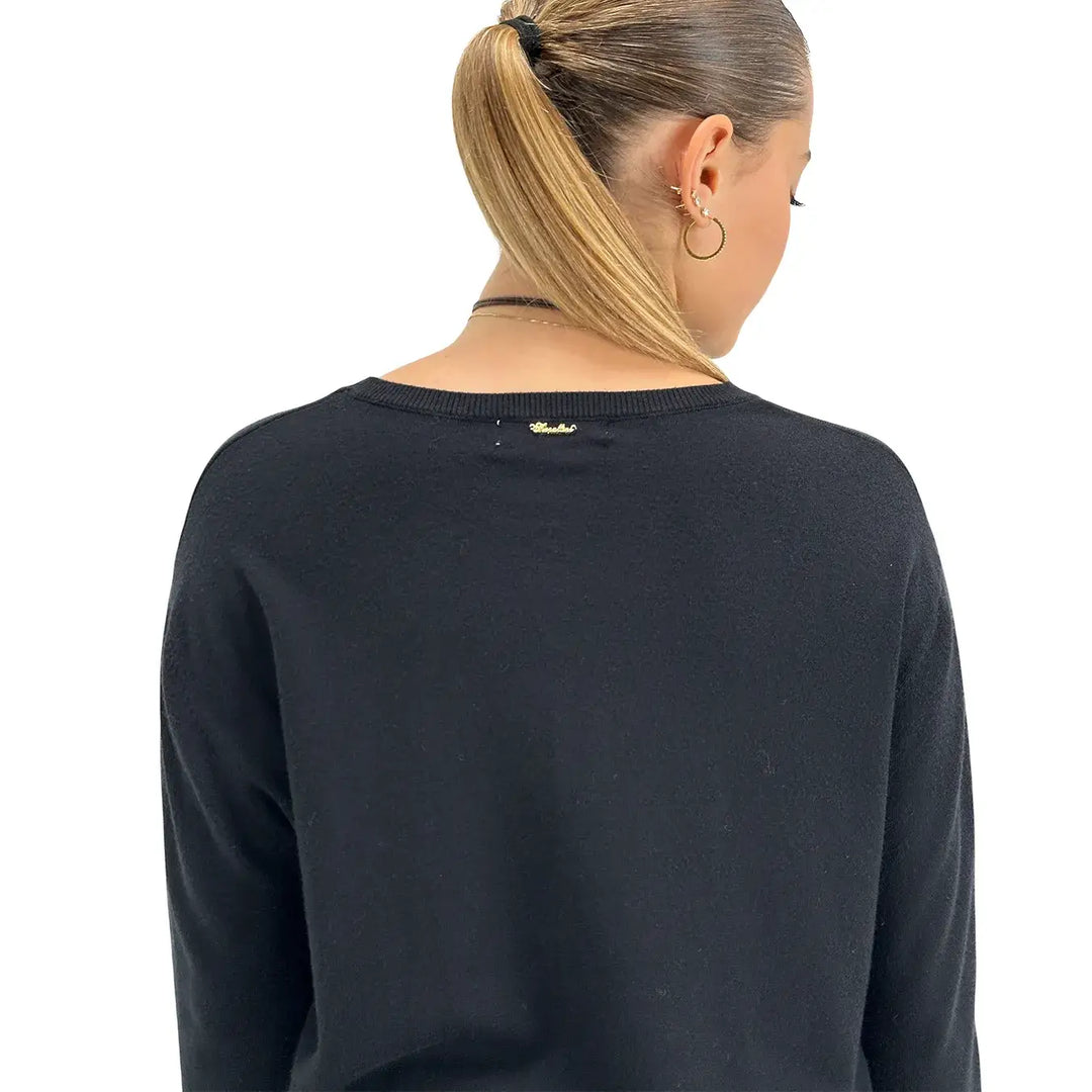 Koralline, Maglia, Donna, Tessuto Misto, Nero