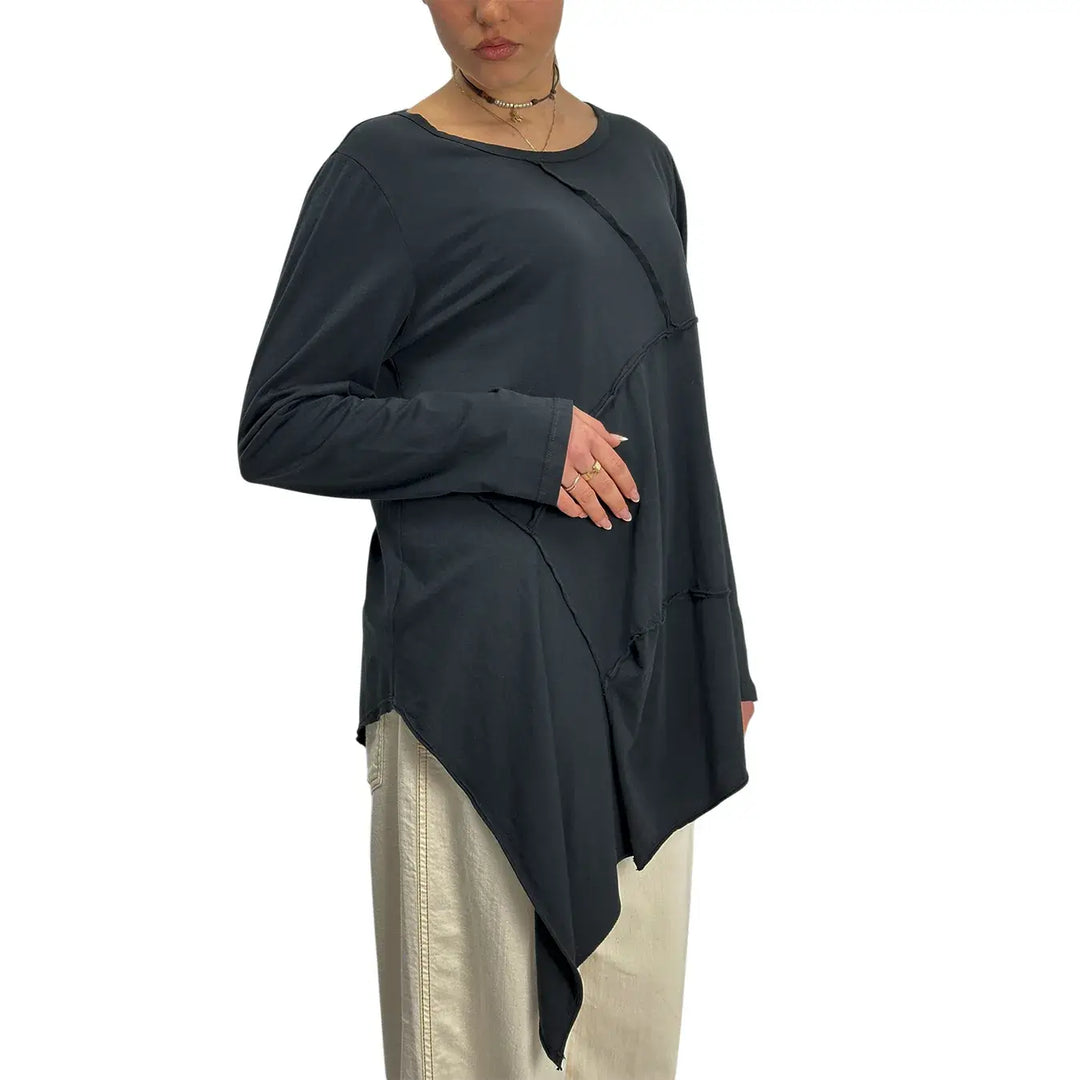 Bassini, T-Shirt Over, Donna, Cotone, Nero