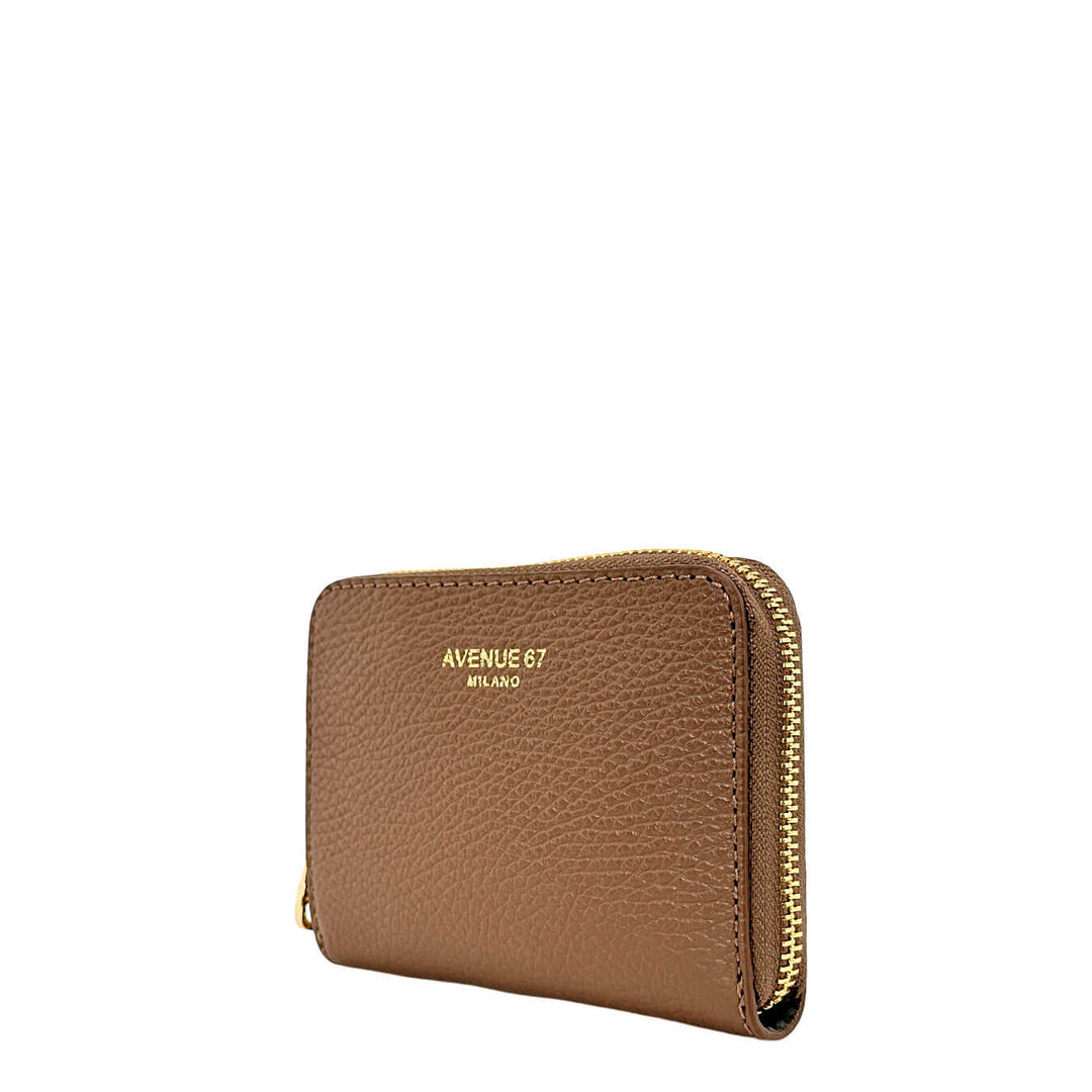 Avenue67 Mel Women's Wallet, Small, Zip Around, Leather, Brown