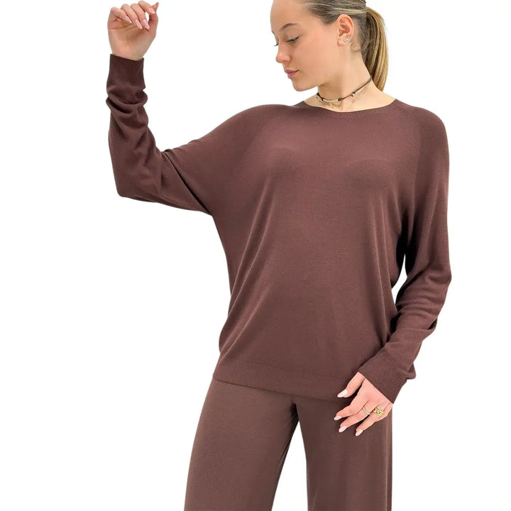 Kontatto, Maglia, Donna, Girocollo, Marrone