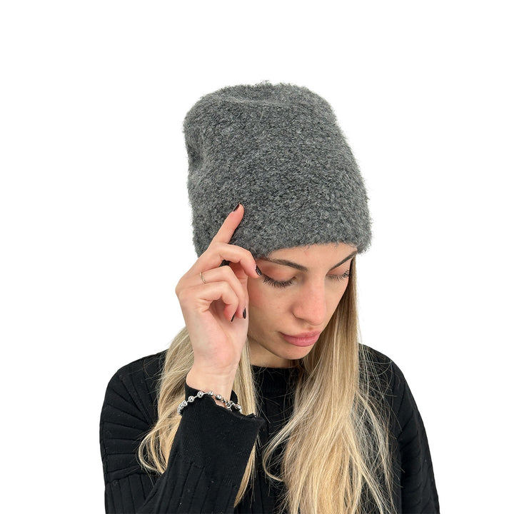 Bassini Cappello Donna, Modello Basic, Tessuto Misto, Grigio