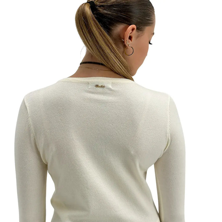 Koralline, Cardigan, Donna, Tessuto Misto, Panna