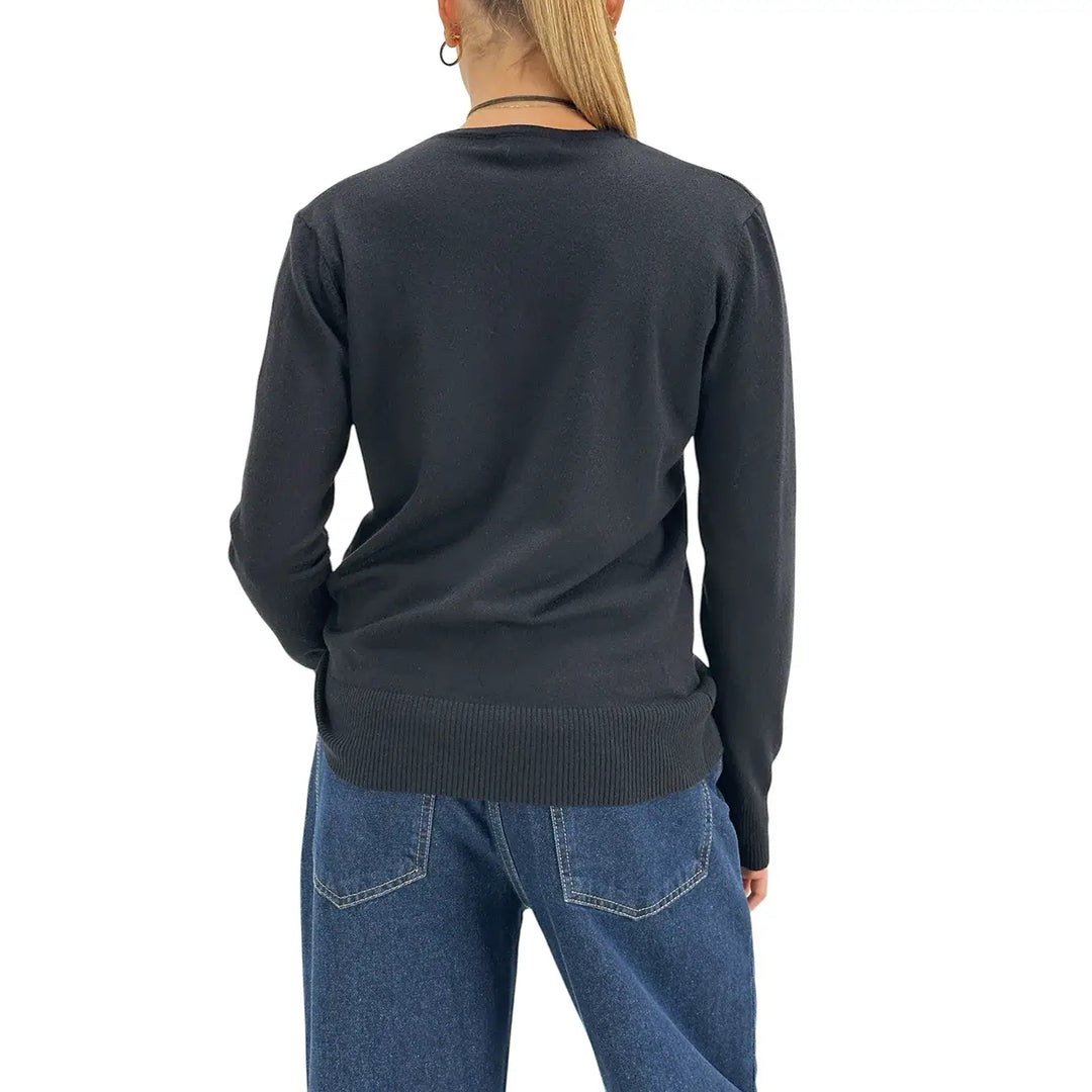 Koralline, Maglia, Donna, Tessuto Misto, Nero