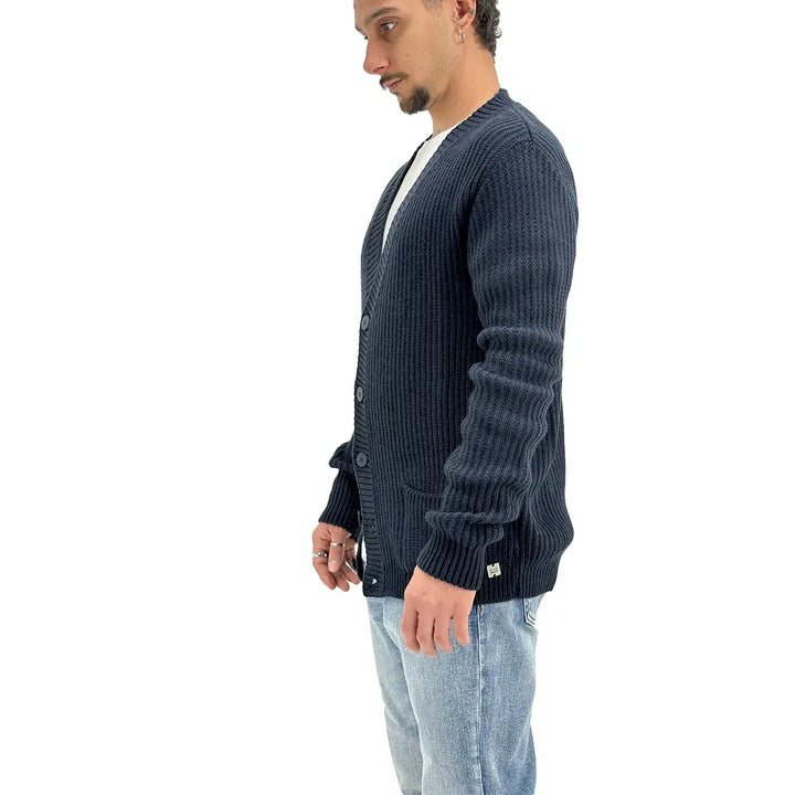 BL.11 Block Eleven, Cardigan, Uomo, Blu, Cotone, Blu