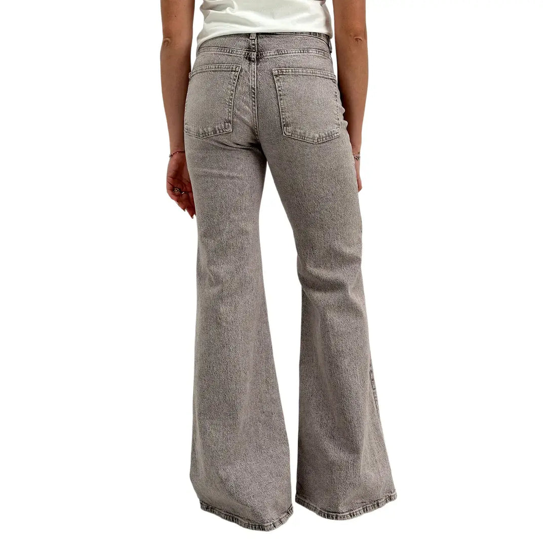 Kontatto, Jeans, Donna, Flare, Cotone, Grigio