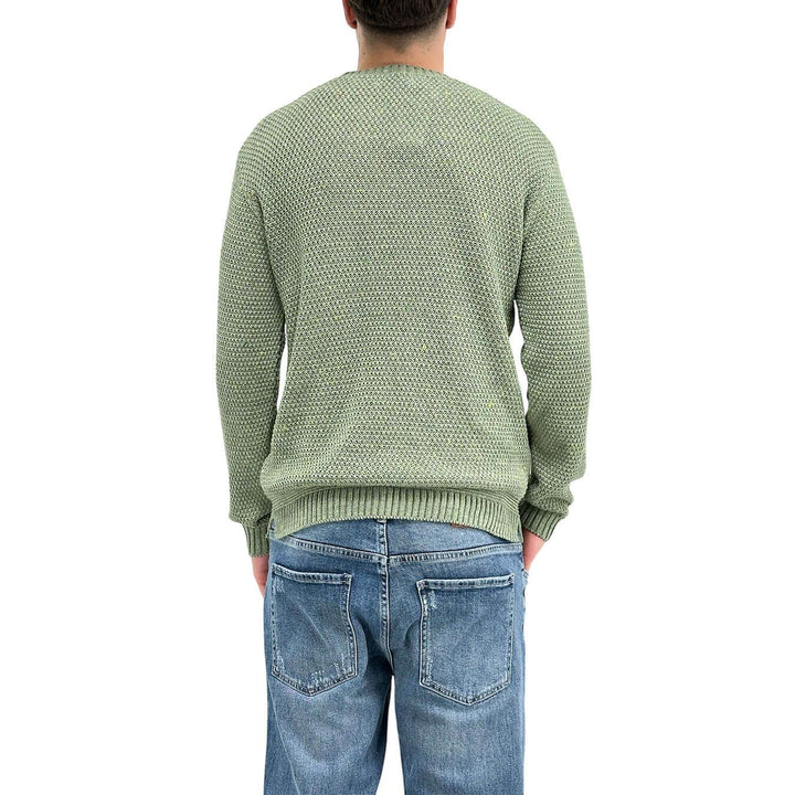 BL.11 Block Eleven Maglia Uomo, Girocollo, Chicco a Riso, Verde