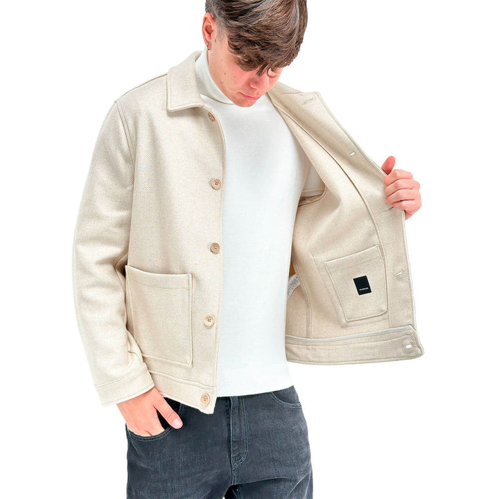 I'm Brian Men's Jacket, Single Breasted, Side Pockets, Ivory