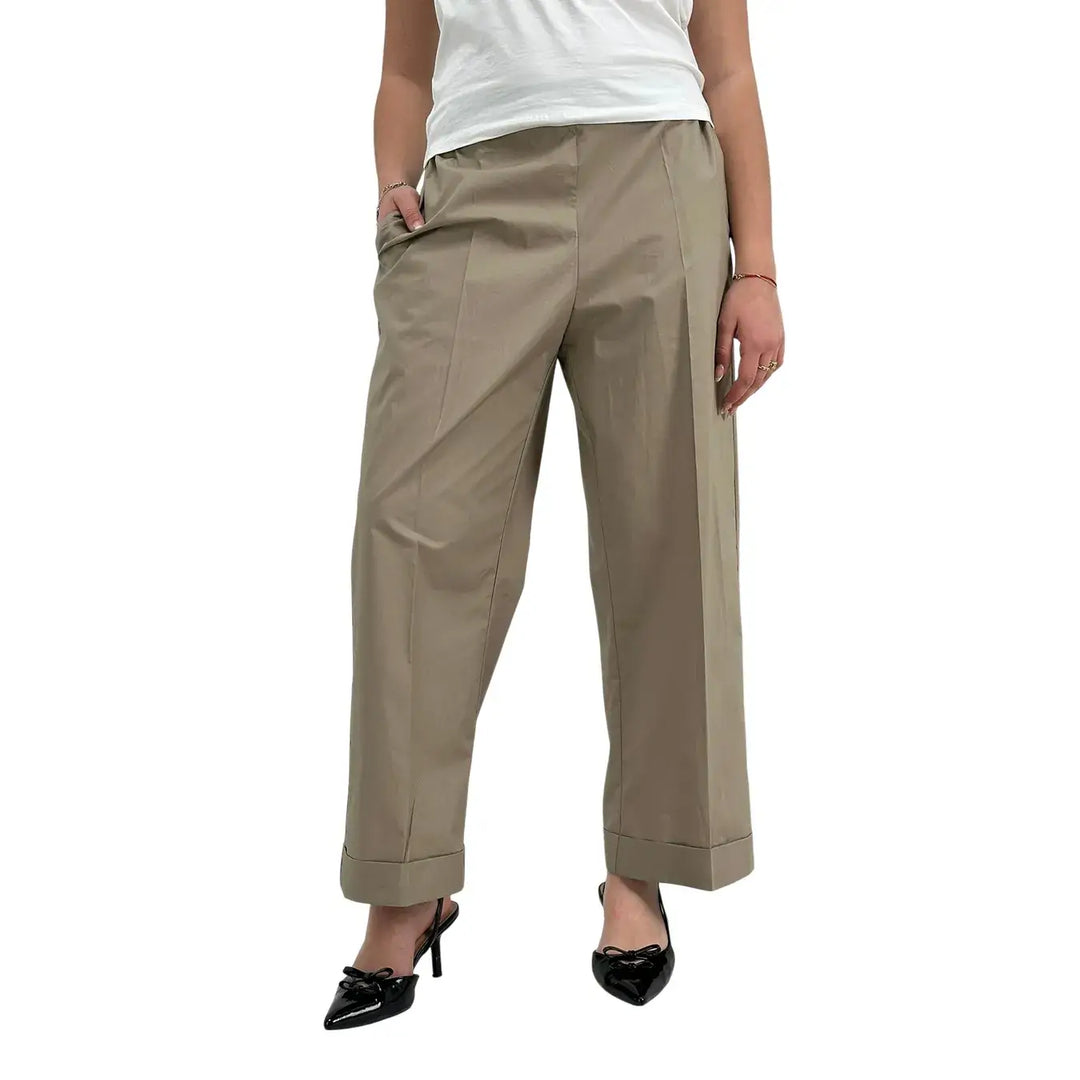 Meimeij, Pantaloni, Donna, Largo, Cotone, Beige