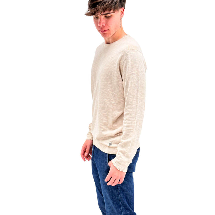 BL.11 Block Eleven Maglia Uomo, Basic, Girocollo, Cotone, Beige
