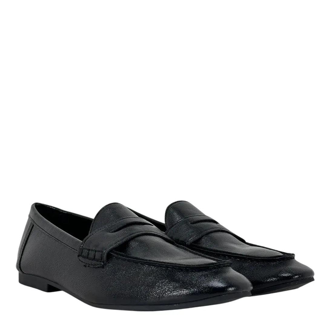 Bassini Mocassini Donna Neri in Ecopelle Ultra Soft con Tacco 1 cm e Suola Antiscivolo