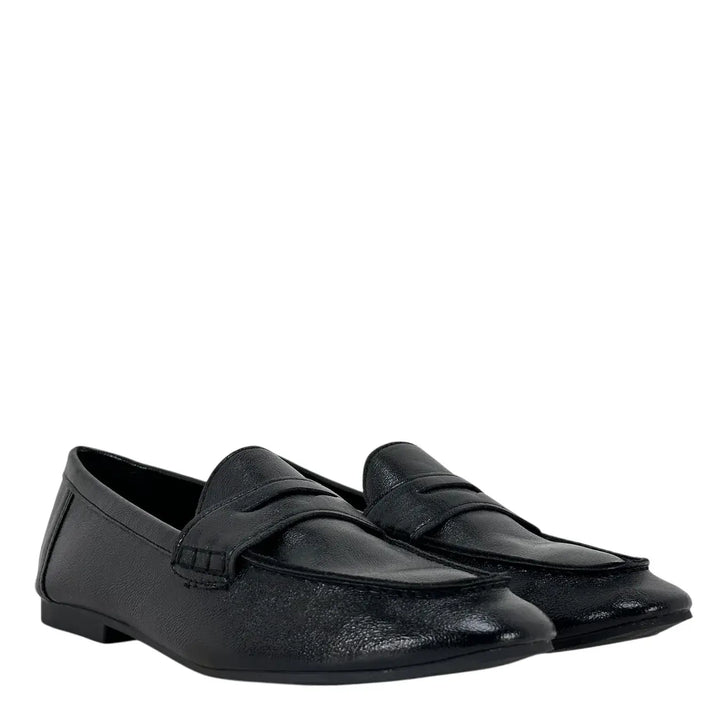 Bassini Mocassini Donna Neri in Ecopelle Ultra Soft con Tacco 1 cm e Suola Antiscivolo
