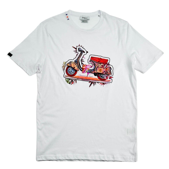 MarKup Maglia Uomo, T-Shirt, Stampa Frontale Scooter, Cotone