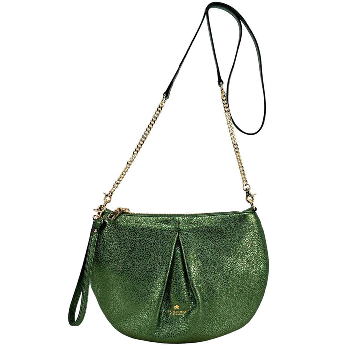 Cuoieria Fiorentina Emma Borsa Donna, Pouch Tracolla, Pelle, Verde