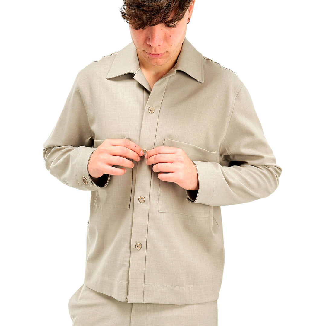 I'm Brian Men's Shirt, Casual, Classic Collar, Beige