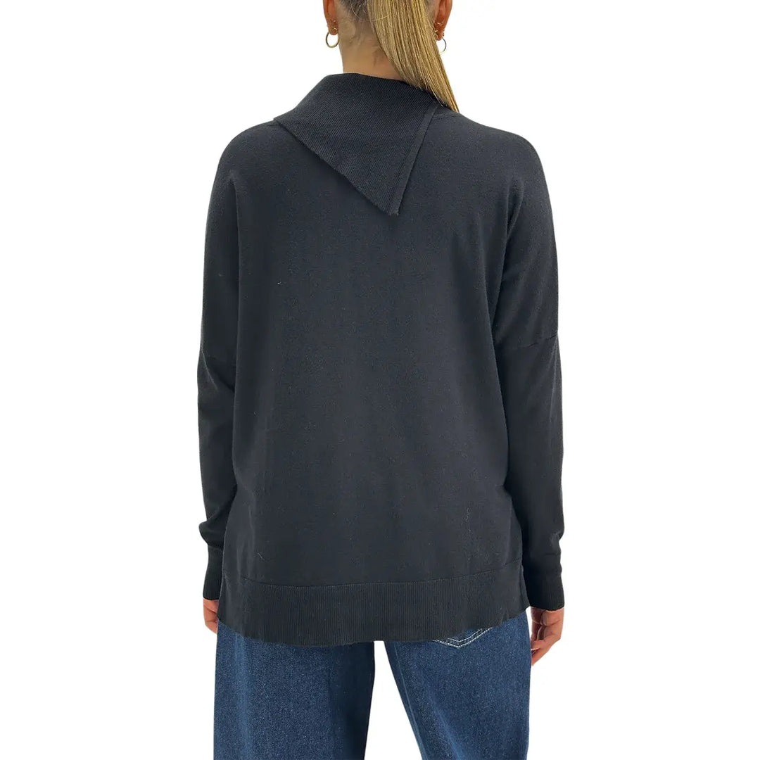 Koralline, Maglia, Donna, Tessuto Misto, Nero