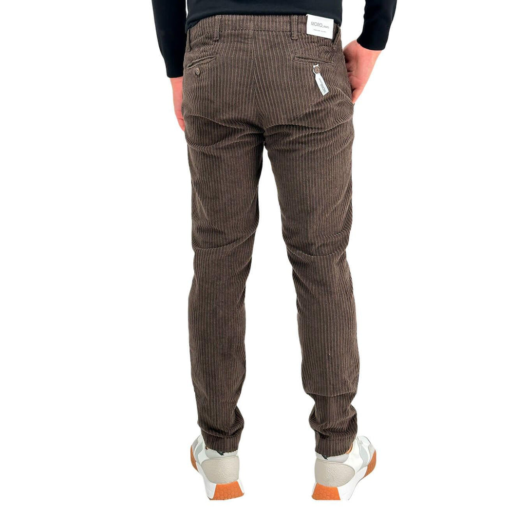 Moro Pantaloni Chino, Uomo, Regular Fit, Velluto, Marrone